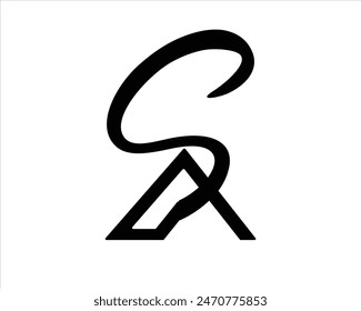 AS, SA ,A and S ,S and A vector, letters logo monogram abstarct alphabets fonts ,initials