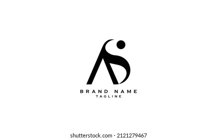 AS, SA, Abstract initial monogram letter alphabet logo design