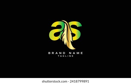 AS, SA, Abstract initial monogram letter alphabet logo design