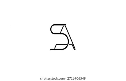 AS, SA MONOGRAMA DEL LOGOTIPO DE LA LETRA ABSTRACTAS