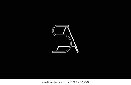 AS, SA MONOGRAMA DEL LOGOTIPO DE LA LETRA ABSTRACTAS