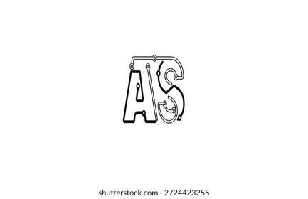 AS, SA MONOGRAMA DEL LOGOTIPO DE LA LETRA ABSTRACTAS