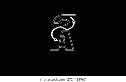AS, SA MONOGRAMA DEL LOGOTIPO DE LA LETRA ABSTRACTAS