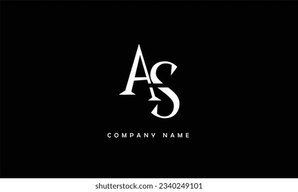 Monograma del logotipo de las letras abstractas AS, SA