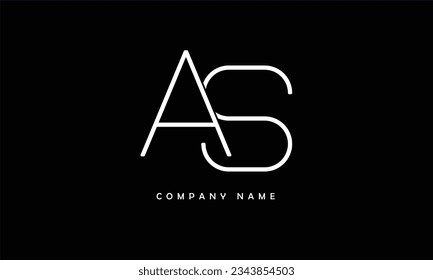 Monograma del logotipo de las letras abstractas AS, SA