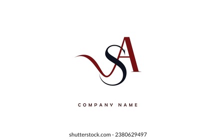 Monograma del logotipo de las letras abstractas AS, SA