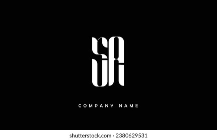 Monograma del logotipo de las letras abstractas AS, SA