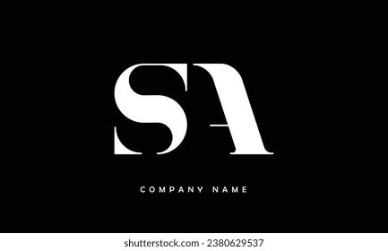 Monograma del logotipo de las letras abstractas AS, SA