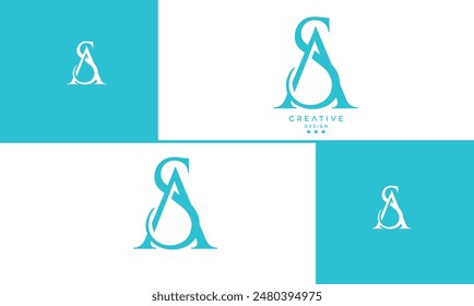 AS, SA, Monograma del logotipo Abstractas