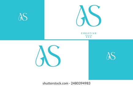 AS, SA, Abstraktes Logo-Monogramm