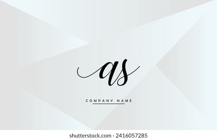 Monograma de letras AS, SA Alphabets
