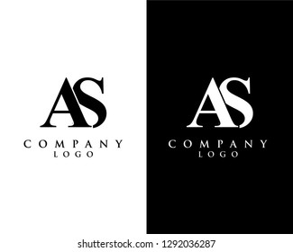 as, sa letter, initial logo design vector, with white and black color that can be used for any creative business.