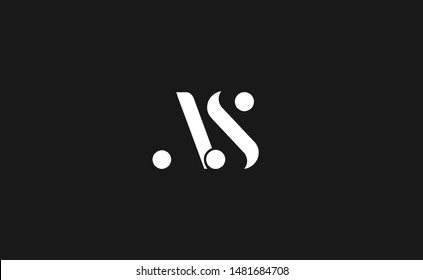 AS, SA Letter Logo Design with Creative Modern Trendy Typography