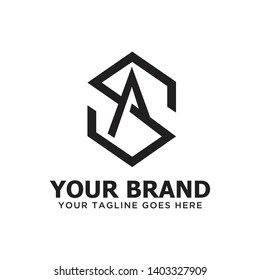 as, sa logo modern and luxury with modern concept
