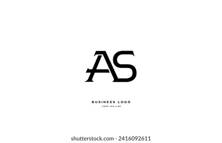 AS, SA, A, S, logotipo de las letras abstractas Monograma