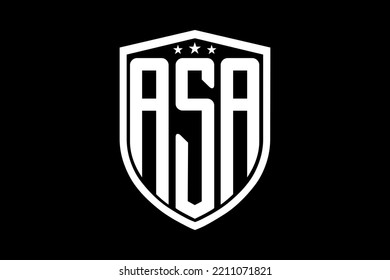 ASA letter logo. ASA letter design with black background. This is gold letter logo. Use stylist fashion logo. Decorative design.