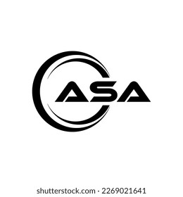 ASA letter logo design in illustration. Vector logo, calligraphy designs for logo, Poster, Invitation, etc.