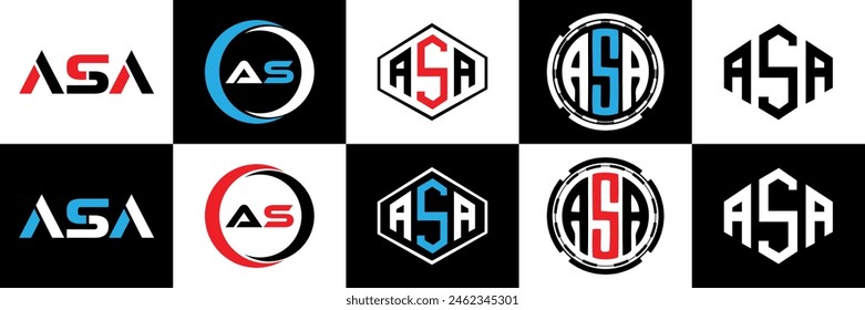 Diseño del Vector del logotipo de la letra de ASA, logotipo simple y moderno de ASA. Diseño lujoso del alfabeto ASA