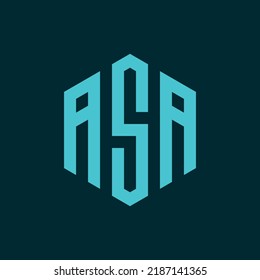 ASA Logo Letters in Polygon Shape