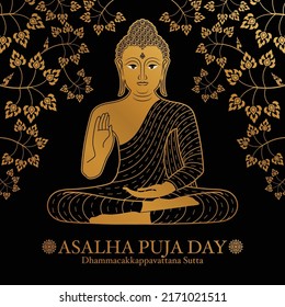 Asalha puja buddha die erste Predigt nach dem Lord buddha Erleuchtung der ersten sich drehenden dhamma-Rad dhammacakkappavattana Sutta.