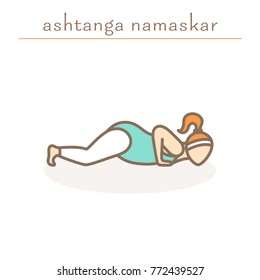 asana with chubby girl. EPS 10 Isolated object