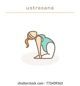 asana with chubby girl. EPS 10 Isolated object