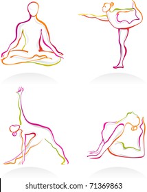 Asanas - Yoga postures outnlines