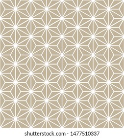 Asanoha Japanese Hemp Leaves Decorative Monochrome Pattern