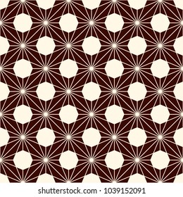 Asanoha seamless surface pattern. Traditional japanese print with hemp leaf motif. Classic asian ornament. Repeated interlocking triangles. Floral background. Oriental digital paper, textile print.