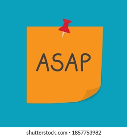 ASAP (tan pronto como sea posible) escrito en papel nota-ilustración vectorial