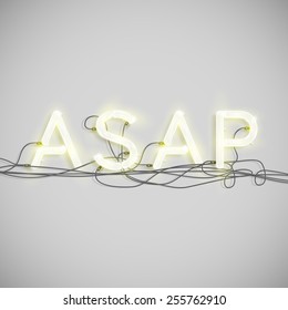 "ASAP" made by neon type, vector