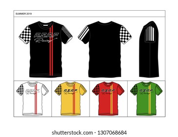A.S.A.P Racing,  t-shirt and apparel design, typography, print, vector illustration. Global swatches. 