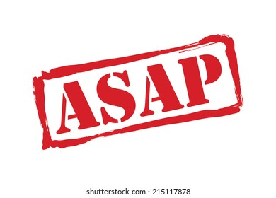 ASAP red rubber stamp vector over a white background.