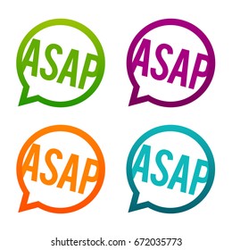 ASAP round Buttons. Circle Eps10 Vector.