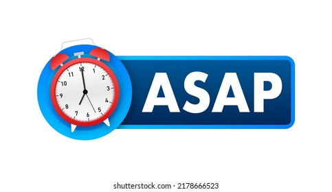 ASAP - As Soon As Possible. Online advertising. Vector illustration