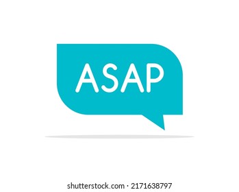 Asap Speech Balloon Bubble As Soon As Possible Icon