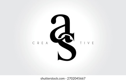 ASas Elegantes Serif Monogram Logo - Luxuriöses typografisches Kleinbuchstaben-Zeichen für modernes Branding