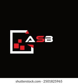  Logotipo minimalista creativo de la letra de ASB.  Diseño de logotipo de letra de alfabeto de iniciales de Vector único ASB
