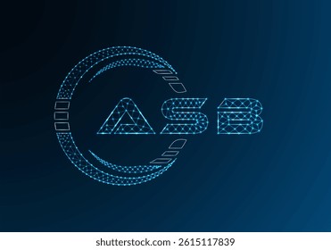 ASB low poly letter logo vector design. ASB lower poly logo design. 