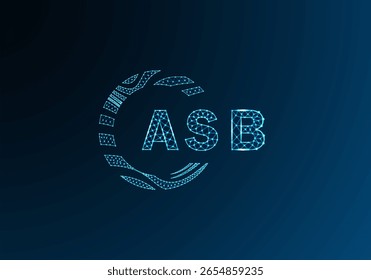 ASB low poly letter logo vector design. ASB lower poly logo design. ASB unique low poly logo design.