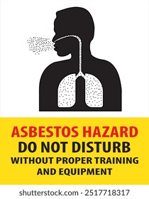 Asbestos hazard warning sign notice vector