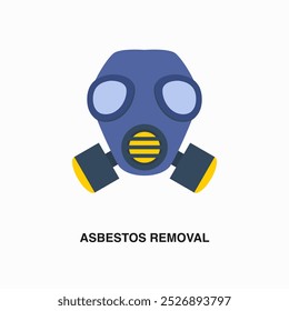 Asbestos Removal flat colored icon or logo. Symbol or sign on house repair and maintenance services theme. Editable vector illustration.