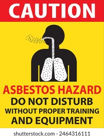 Asbestos respiratory hazard warning sign vector