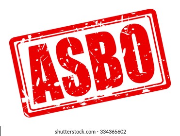 ASBO red stamp text on white (Anti-Social Behavior Order)