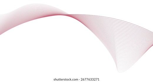 Fondo de diseño de elemento de línea de ondas rosadas abstractas.