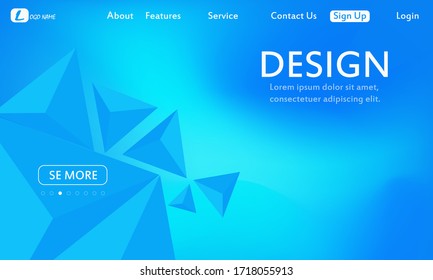 Asbtract background design. Landing page template.Minimal geometric background. Dynamic shapes composition.