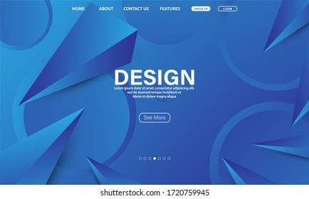 Asbtract background design. Landing page template.Minimal geometric background. Dynamic shapes composition.