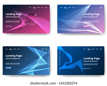 Asbtract background Landing page set template design, can be used for, web development, ui, banners, templates, backgrounds, flayer, posters - Vector