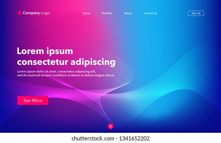 Asbtract background website Landing Page. Template for websites, or apps. Modern design. Abstract vector style.