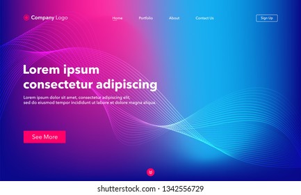 Asbtract background website Landing Page. Template for websites, or apps. Modern design. Abstract vector style.